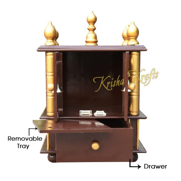 Pooja Mandir for Home /God Stand Religious Living House Decoration Handmade Temple, Original Wood home decor - Image 3