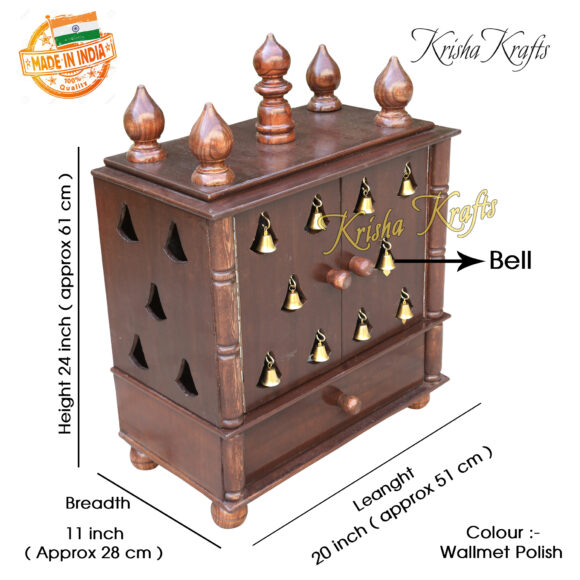 Pooja Mandir for Home /God Stand Religious Living House Decoration Handmade Temple, Original Wood home decor - Image 2