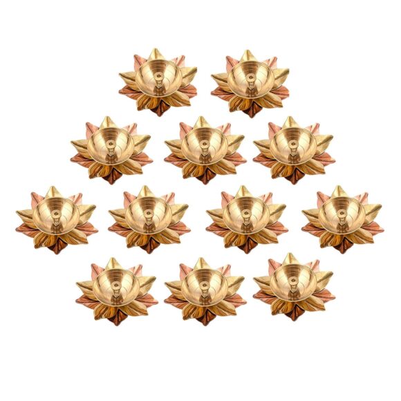 Metal Diya (3 x 3 x 1.5 inch, Gold)