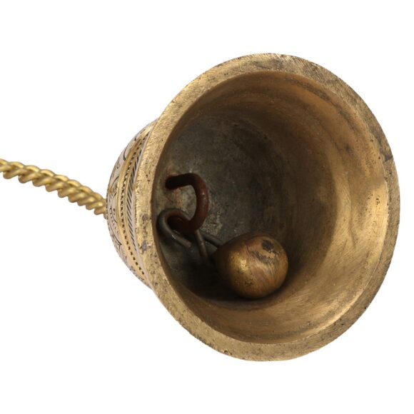 Brass Metal Antique Style Hanging Chain J Hooks Ringing Bell for Home Decor Indoor Outdoor Porch Door Mandir Temple Wall Living Room Housewarming Decorative Gift home decor - Image 2