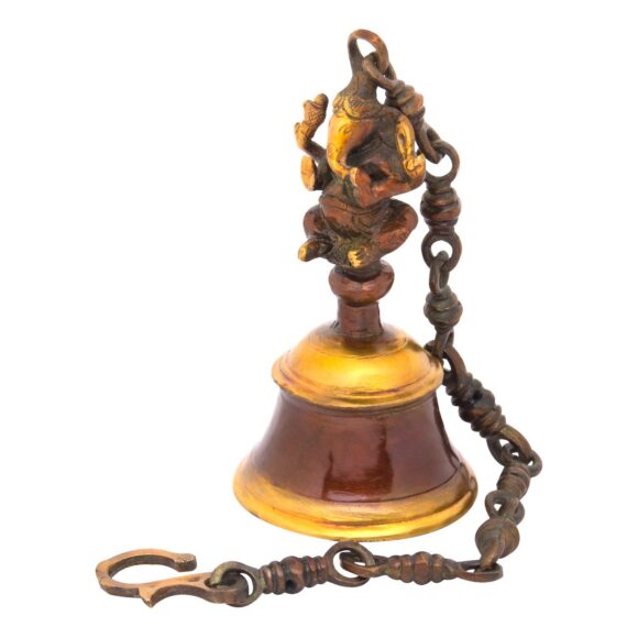 Brass Wall Door Air Ding Dong Puja Hanging Bells for Home Mandir Temple Living Room Decoration Pooja Decorative Items | Ganesh | Ganpati home decor - Image 2
