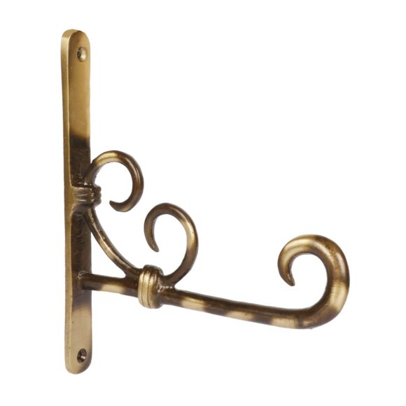 Brass Carved Wall Hanger for Chain Diya Bell Lantern Lamp Light String Climber Plant Bird Feeder Chimes Planter Pots Basket Carved Multi Hanger Non Rusting Length 7 Inch Height 6.25 Inch - Image 4
