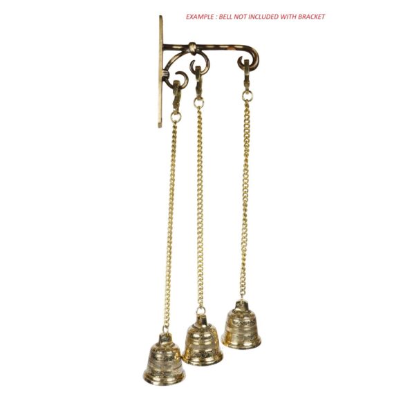 Brass Carved Wall Hanger for Chain Diya Bell Lantern Lamp Light String Climber Plant Bird Feeder Chimes Planter Pots Basket Carved Multi Hanger Non Rusting Length 7 Inch Height 6.25 Inch - Image 5