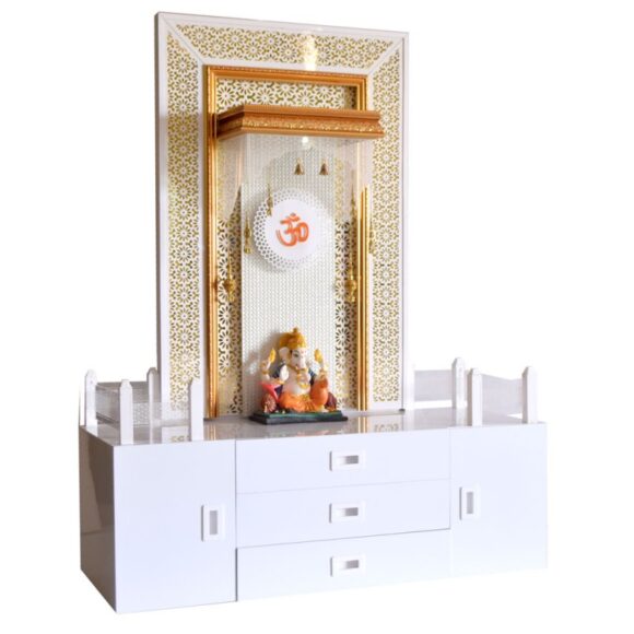 Decorative Home Temple With Extra Storage And LED Lighting rating - Image 2