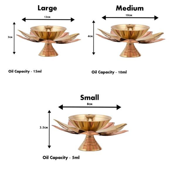 Metal Diya (3 x 3 x 1.5 inch, Gold) - Image 7
