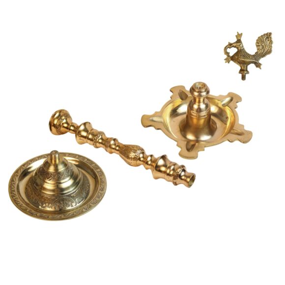 2 Ft Big Brass Diya Peacock Inauguration Traditional Handmade Multiwick Oil Diya Kuthuvilakku Kiran Lamp for Temples, Diwali Puja, Functions Festival Gifts & Home Decor - Image 7