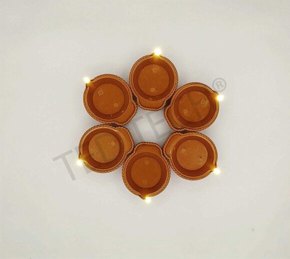 Plastic Diya for Eco-Friendly Diwali Decorations (Pack of 20) Mahogany) - Image 2