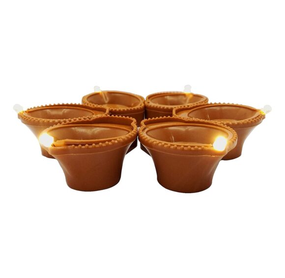 Plastic Diya for Eco-Friendly Diwali Decorations (Pack of 20) Mahogany) - Image 5