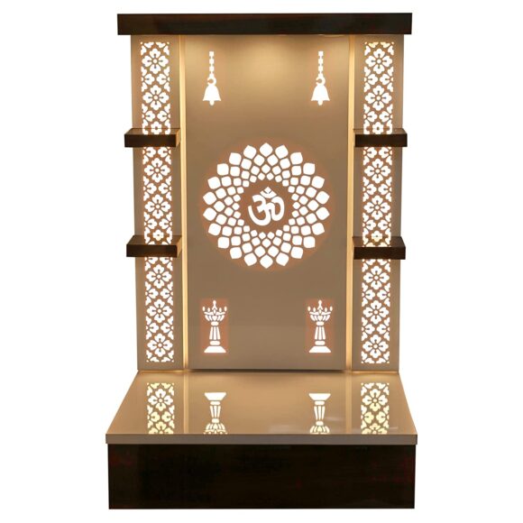 Temple for Home Shop & Office with LED Light MDF PVC Laminated | Home Temple | Puja Mandir |Wall Hanging & Table Top Home Mandir - Image 4