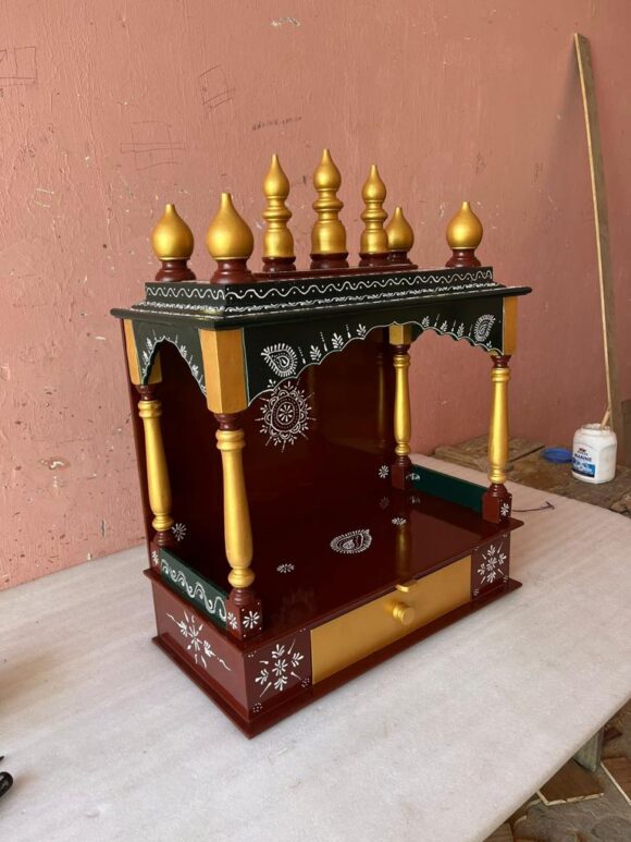 Pooja Mandir for home /Home Temple  Mandir, god stand,religious living room handmade temple, mandap, mandapam - Image 5