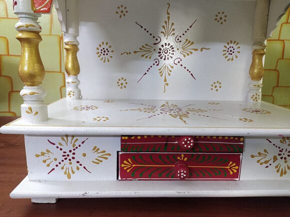 Wood Home Temple (15 x 8 x 18 inch) Temple Pooja Mandir for Home Stand Wooden Temple - Image 5