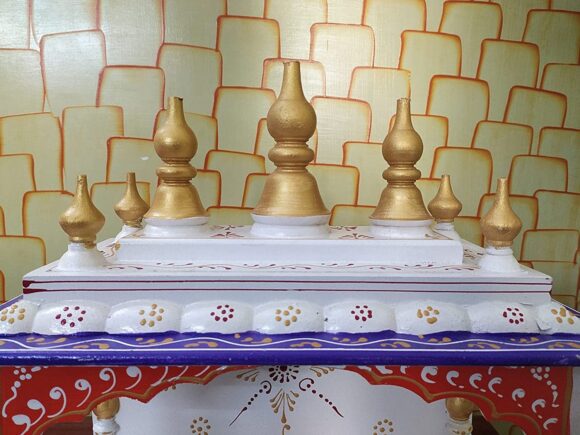 Wood Home Temple (15 x 8 x 18 inch) Temple Pooja Mandir for Home Stand Wooden Temple - Image 6