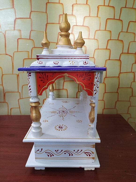 Wood Home Temple (15 x 8 x 18 inch) Temple Pooja Mandir for Home Stand Wooden Temple - Image 8