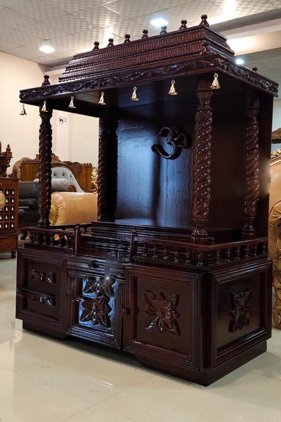 Bell Temple with Gopuram Teak Wood Wooden Temple/Pooja Mandir/Mandapam/Home Temple/Wooden Temple/Home Temple/Pooja Mandir/Temple for Home/Office Temple - Image 2