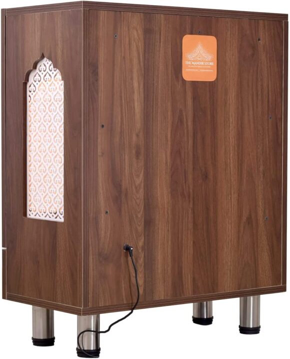 Home Temple / Home Mandir / Wooden Mandir with Doors in Walnut Brown Colour - Image 8