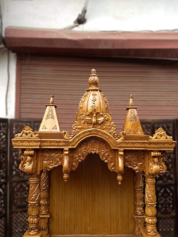 Pooja Cabinet Mandir Wooden Temple Pooja Temple/Pooja Mandir/Mandapam/Home Temple/Wooden Temple/Home Temple/Pooja Mandir/Temple for Home/Office Temple - Image 3