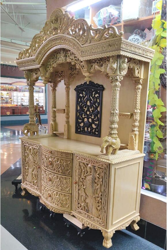 Wooden Temple for Home, Seven Wood Temple, Pooja Mandir, Large Temple, Hindu Home Mandir, Handcrafted Temple, Handmade Temple, Pooja Ghar, Handicrafts for Home, Indian Temple Mandir, God House home decor - Image 2