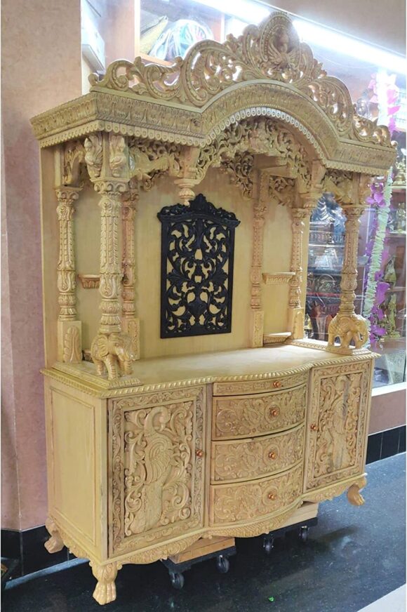 Wooden Temple for Home, Seven Wood Temple, Pooja Mandir, Large Temple, Hindu Home Mandir, Handcrafted Temple, Handmade Temple, Pooja Ghar, Handicrafts for Home, Indian Temple Mandir, God House home decor - Image 3